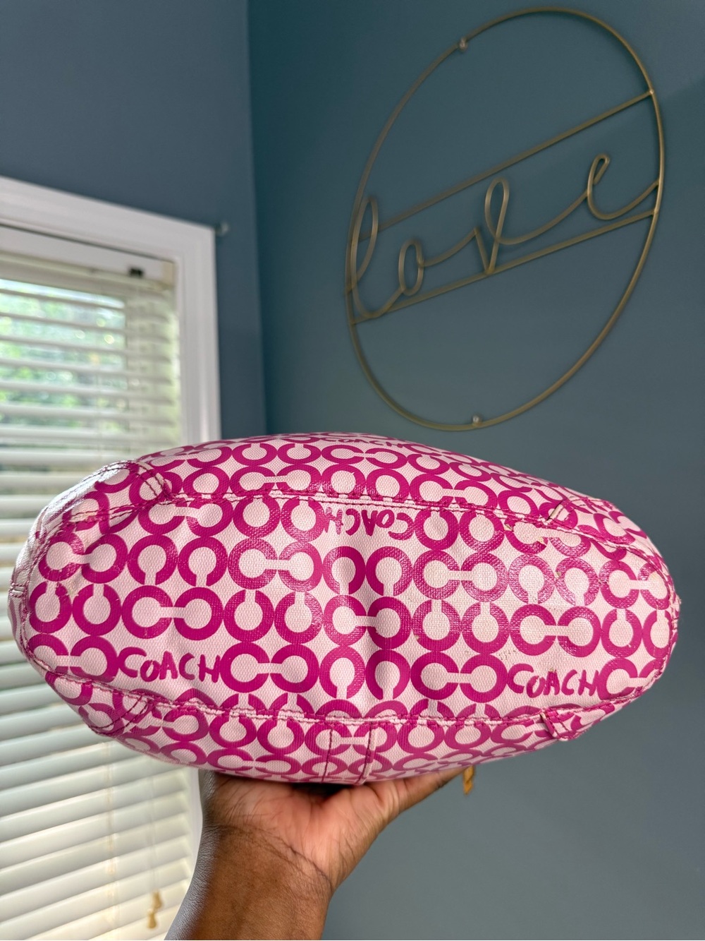 COACH Pink Op Art Signature Coated Canvas Set - Picture 7 of 15
